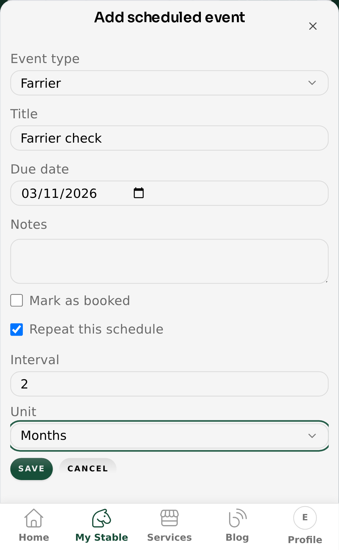 Add scheduled recurring event