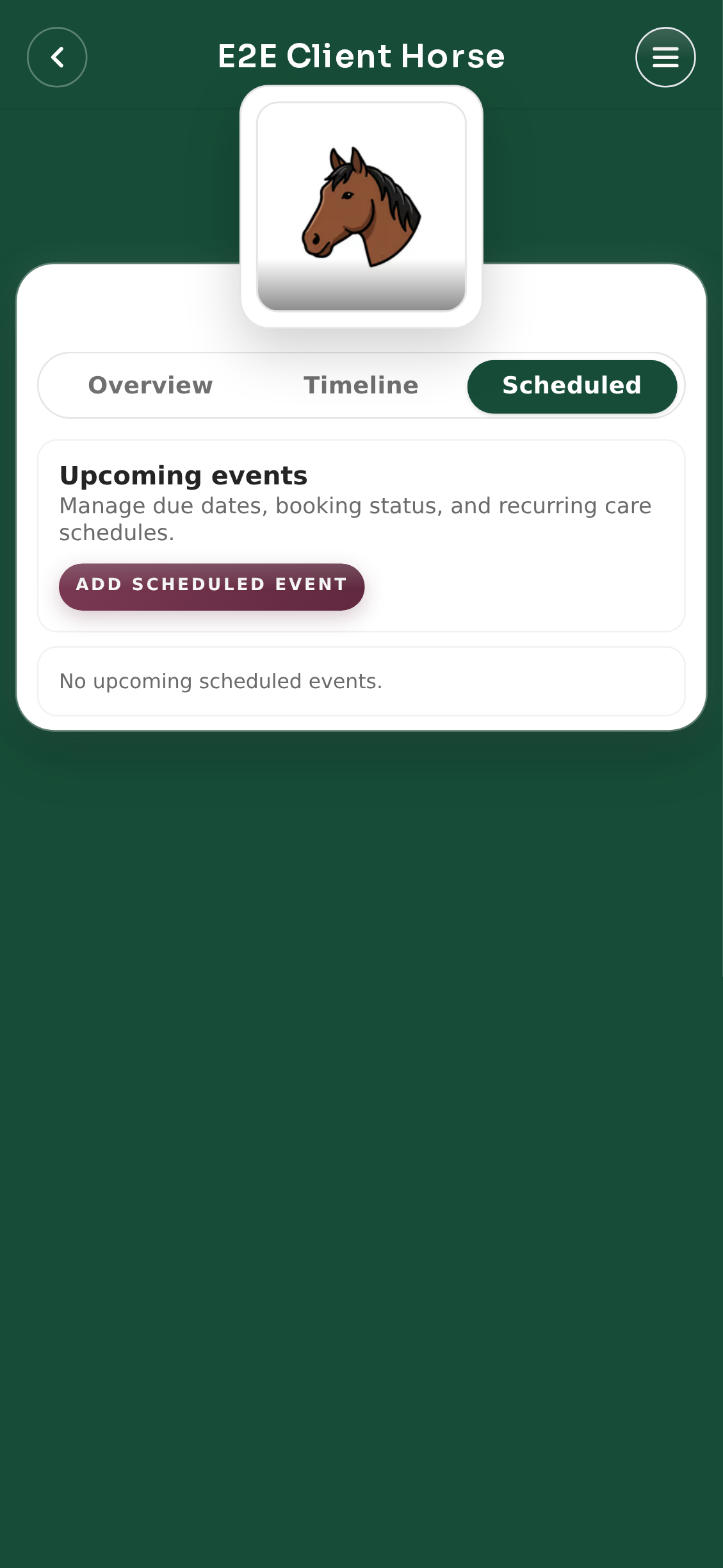 Scheduled list with due/booked status