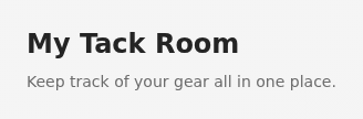 Tack room list